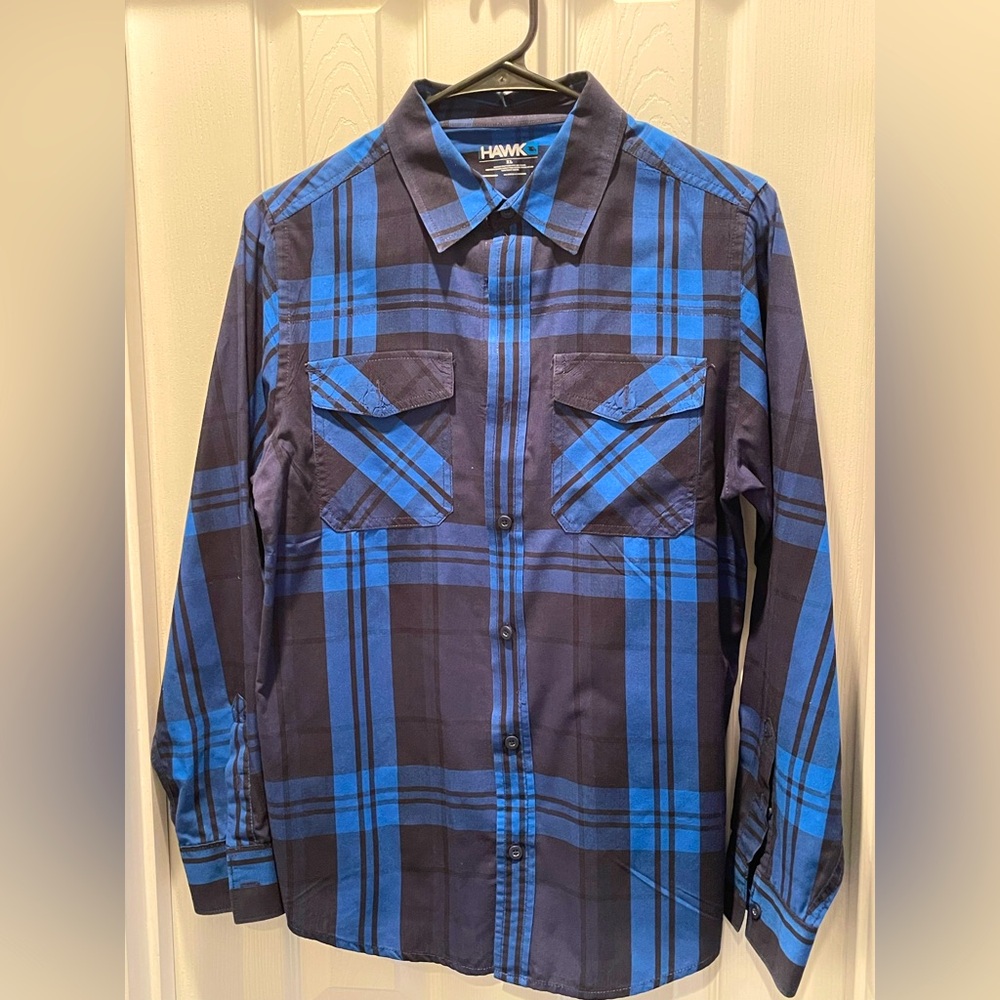 Tony Hawk Blue Plaid Dress Shirt (Boy)